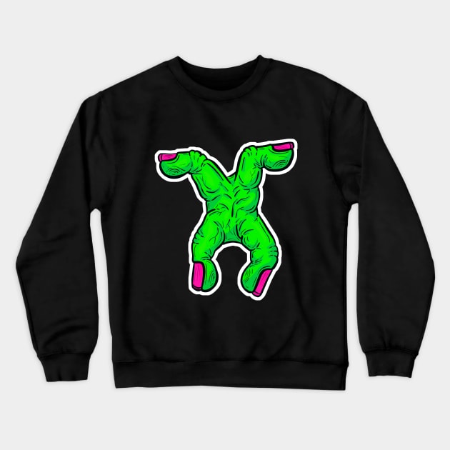 Zombie Hand - Handy Jump Crewneck Sweatshirt by Squeeb Creative